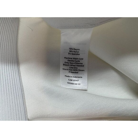 Talbots Petite Women's White Pants Slimming Flat Front Stretch Size 12P New NWT - Picture 8 of 9